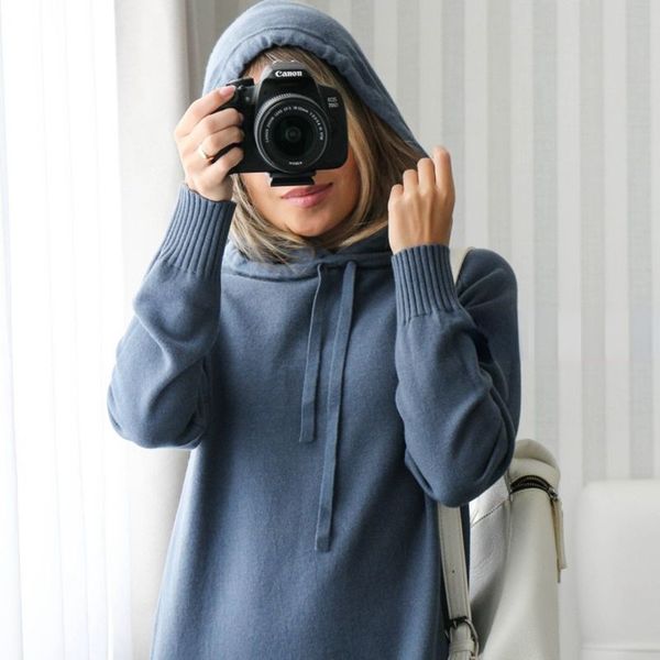 hooded women long knit sweater dress autumn winter straight loose casual pullover tunic dresses femme pull, Black;gray
hooded women long knit sweater dress autumn winter straight loose casual pullover tunic dresses femme pull, Black;gray