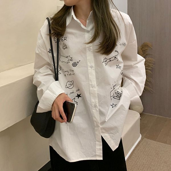 spring autumn women's blouse korean style causal breif loose cartoon shirt women outwear coat (f4213 210423, White
spring autumn women's blouse korean style causal breif loose cartoon shirt women outwear coat (f4213 210423, White