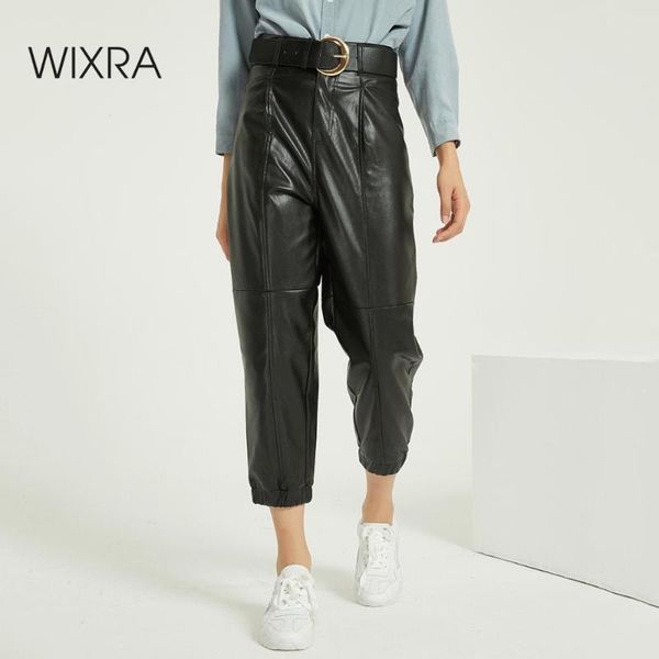 women's pants & capris wixra women solid harem faux leather female winter pu trousers high waist ankle-length, Black;white
women's pants & capris wixra women solid harem faux leather female winter pu trousers high waist ankle-length, Black;white