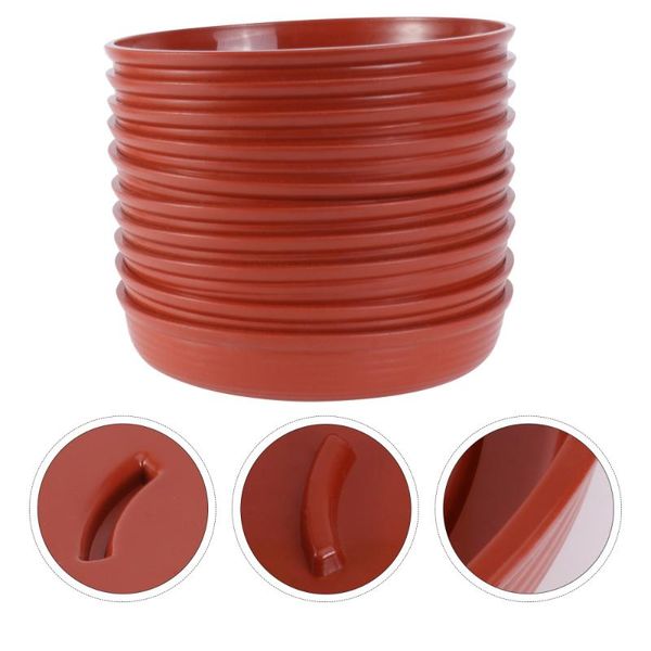10pcs thicken flowerpot tray home plant round plate red planters & pots