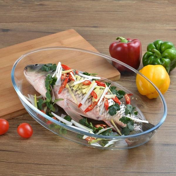 dishes & plates microwave oven uses thickened heat-resistant glass fish plate cold dish steaming pan large oval cake
dishes & plates microwave oven uses thickened heat-resistant glass fish plate cold dish steaming pan large oval cake