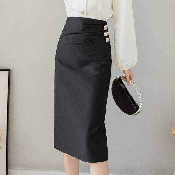 korean women skirts woman high waist office lady black split long plus size faldas largas mujer midi ol 210604
korean women skirts woman high waist office lady black split long plus size faldas largas mujer midi ol 210604