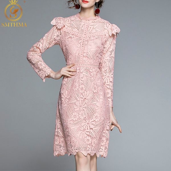 fashion runway spring pink lace dress women's stand collar long sleeve hollow out elegant party vestidos 210520, Black;gray
fashion runway spring pink lace dress women's stand collar long sleeve hollow out elegant party vestidos 210520, Black;gray