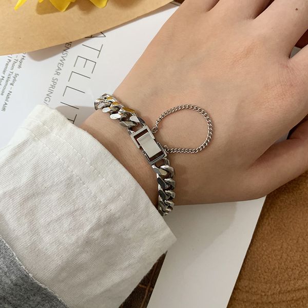design jewelry titanium steel indelible street racket chain thick bracelet blogger's same hip hop bracelet, Golden;silver
design jewelry titanium steel indelible street racket chain thick bracelet blogger's same hip hop bracelet, Golden;silver