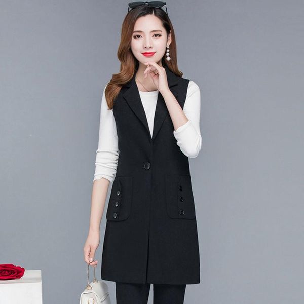women's vests 2021 women spring vintage suit ladies loose notched button pockets sleeveless waistcoat female casual solid long vest i90, Black;white
women's vests 2021 women spring vintage suit ladies loose notched button pockets sleeveless waistcoat female casual solid long vest i90, Black;white