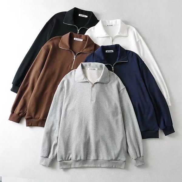 women's hoodies & sweatshirts calelinka autumn half zip up vintage women long sleeve cotton casual oversized street fashion pullover, Black
women's hoodies & sweatshirts calelinka autumn half zip up vintage women long sleeve cotton casual oversized street fashion pullover, Black