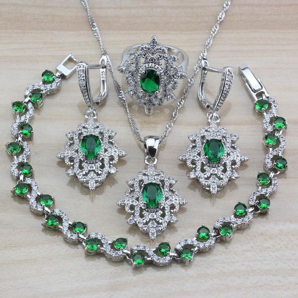 earrings & necklace fashion costume natural green stone cz jewelry sets silver color women wedding party accessories
earrings & necklace fashion costume natural green stone cz jewelry sets silver color women wedding party accessories