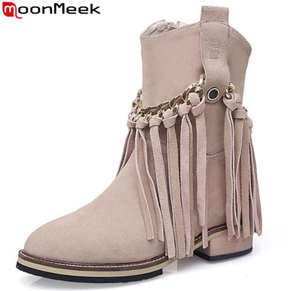 boots moonmeek black fashion autumn winter women round toe zip suede leather fringe med heels ankle for
boots moonmeek black fashion autumn winter women round toe zip suede leather fringe med heels ankle for