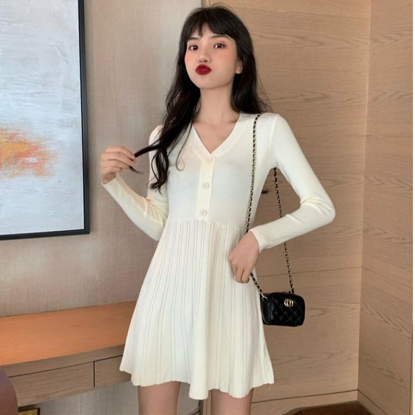 casual dresses spring autumn knitted a-line mini-dresses women's clothing v-neck korean clothes black short dress fashion brand female, Black;gray
casual dresses spring autumn knitted a-line mini-dresses women's clothing v-neck korean clothes black short dress fashion brand female, Black;gray
