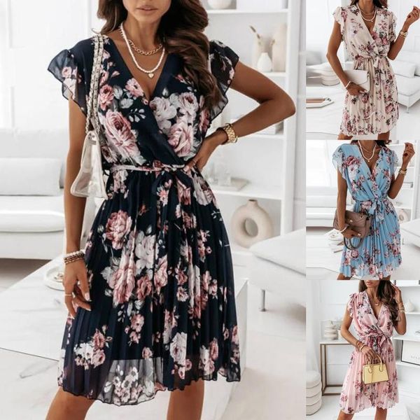 party dresses 2021 summer women's fashion slim sweet sleeves waist floral pleated dress vestidos de mujer casual beach, White;black
party dresses 2021 summer women's fashion slim sweet sleeves waist floral pleated dress vestidos de mujer casual beach, White;black