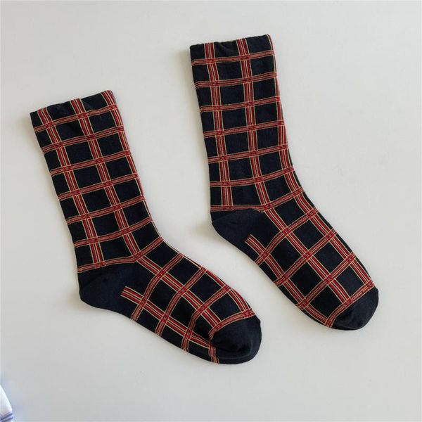 men's socks 1 pair and women's socks, small fresh plaid college style, retro tube piled autumn cotton, Black
men's socks 1 pair and women's socks, small fresh plaid college style, retro tube piled autumn cotton, Black
