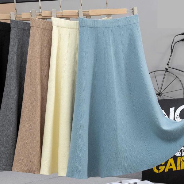 women autumn and winter high waist knitted skirt solid color mid-length thin a-line umbrella skirts, Black
women autumn and winter high waist knitted skirt solid color mid-length thin a-line umbrella skirts, Black