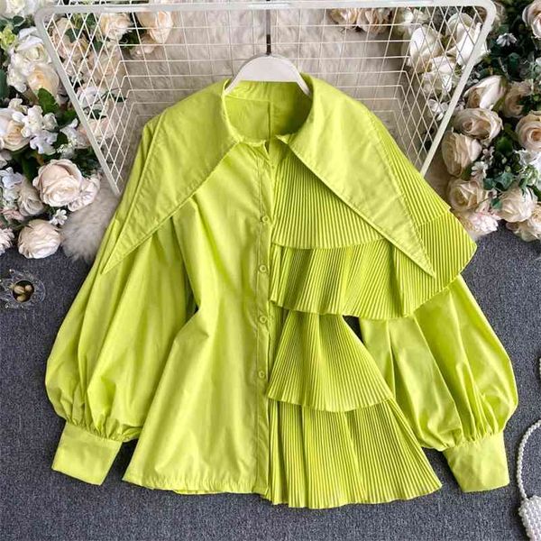 women korean candy colors shirt fried street autumn shirts irregular puff sleeve pleated ruffle female blusa gk461 210507, White
women korean candy colors shirt fried street autumn shirts irregular puff sleeve pleated ruffle female blusa gk461 210507, White