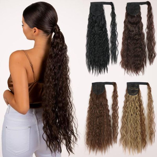 synthetic wigs long corn wavy ponytail hairpiece wrap on hair clip ombre brown blonde pony tail, Black
synthetic wigs long corn wavy ponytail hairpiece wrap on hair clip ombre brown blonde pony tail, Black
