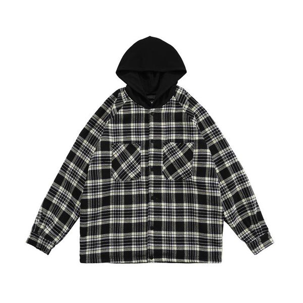 spring 2021 and autumn men's women's fashion all-match casual cotton colorblock plaid high street hooded jacket jackets, Black;brown
spring 2021 and autumn men's women's fashion all-match casual cotton colorblock plaid high street hooded jacket jackets, Black;brown