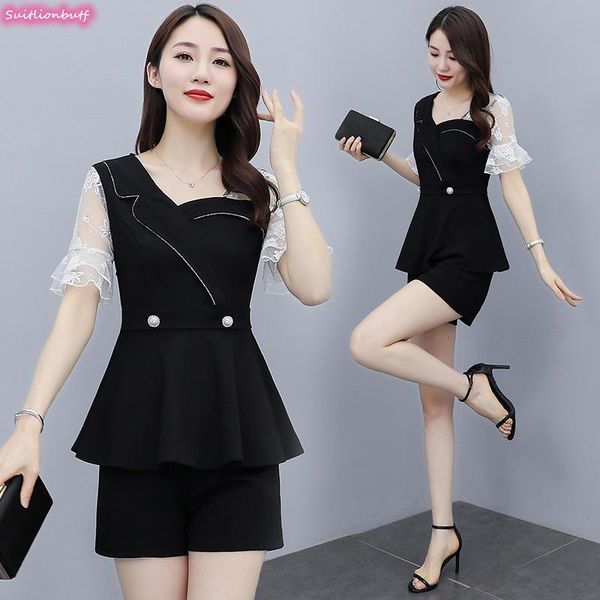 women's tracksuits women summer suit chiffon office lady 2 piece set notched collar short sleeve coat elastic waist shorts pants outifs, Gray
women's tracksuits women summer suit chiffon office lady 2 piece set notched collar short sleeve coat elastic waist shorts pants outifs, Gray