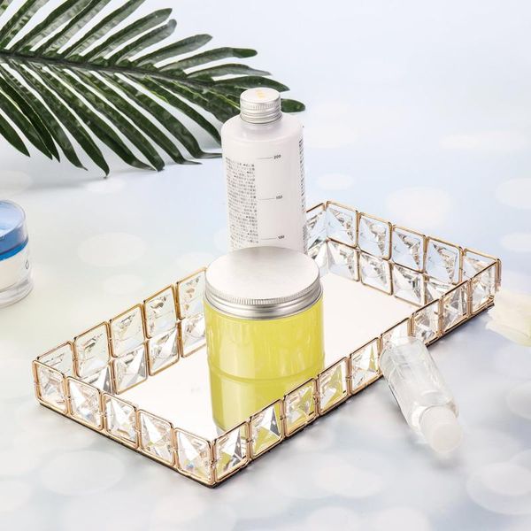 mirror storage tray glass metal gold decorative plate necklace jewelry square baskets box display kitchen & organization
mirror storage tray glass metal gold decorative plate necklace jewelry square baskets box display kitchen & organization
