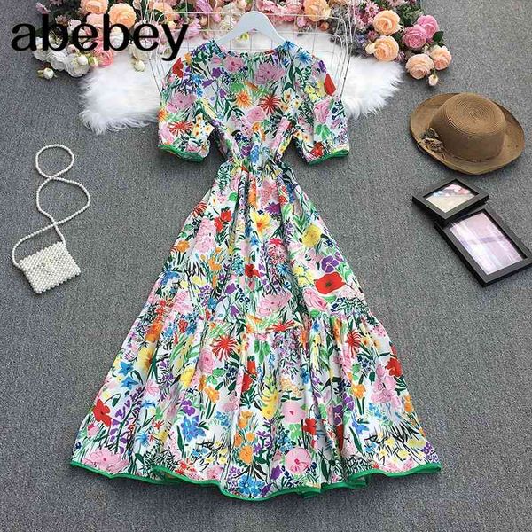 summer elegant temperament o-neck puff sleeve dress high waist pleated waist floral mid-length a-line dress 210715, Black;gray
summer elegant temperament o-neck puff sleeve dress high waist pleated waist floral mid-length a-line dress 210715, Black;gray