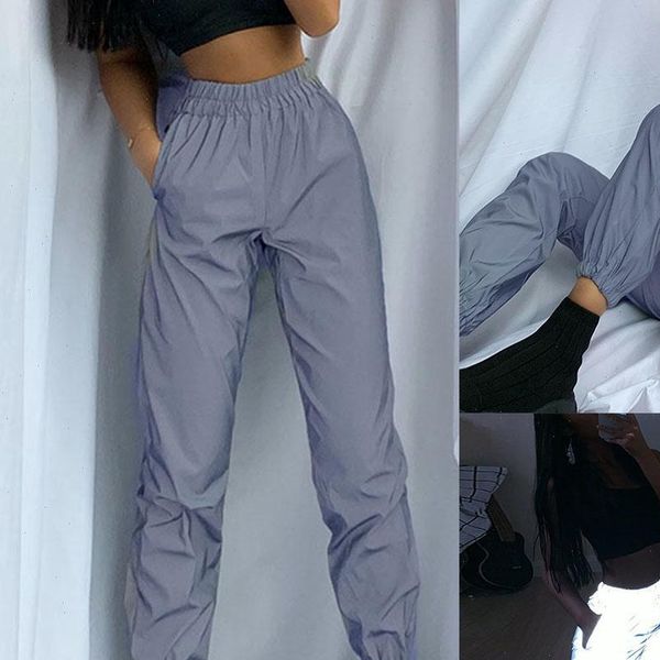 sweatpant flash reflective joggers women pant party night jogge long elastic waist ankle tie trousers fashion trend, Black;white
sweatpant flash reflective joggers women pant party night jogge long elastic waist ankle tie trousers fashion trend, Black;white