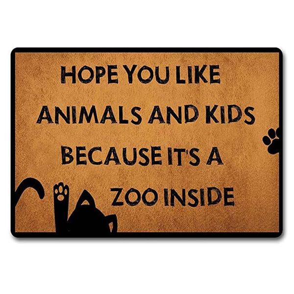 carpets entrance door mats hope you like animals and kids because it's a zoo funny welcome mat outdoor/indoor bathroom/kitchen anti-sli
carpets entrance door mats hope you like animals and kids because it's a zoo funny welcome mat outdoor/indoor bathroom/kitchen anti-sli