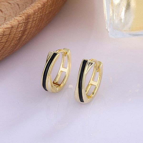 hoop & huggie romantic french ins style little earrings for women black drop glaze gold color female ear jewelry wholesale gift kbe396, Golden;silver
hoop & huggie romantic french ins style little earrings for women black drop glaze gold color female ear jewelry wholesale gift kbe396, Golden;silver