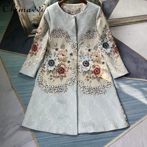 women's trench coats 2021 fall clothing heavy luxury beads floral embroidered coat long sleeve elegant slim straight feminine, Tan;black
women's trench coats 2021 fall clothing heavy luxury beads floral embroidered coat long sleeve elegant slim straight feminine, Tan;black