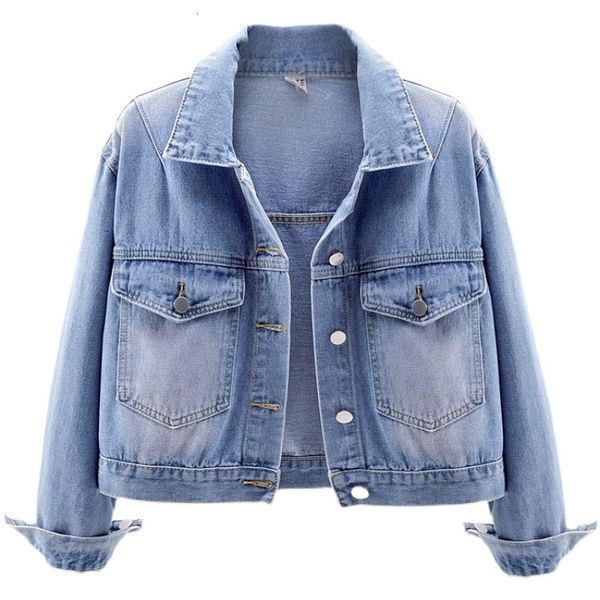 women's fur & faux spring autumn short vintage denim jacket women korean long sleeve big pocket solid jeans coat harajuku loose la, Black
women's fur & faux spring autumn short vintage denim jacket women korean long sleeve big pocket solid jeans coat harajuku loose la, Black