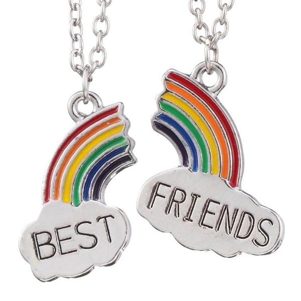 pendant necklaces bff friendship jewelry gift friends necklace 2 piece enamel puzzle rainbow cloud for women men collares, Silver
pendant necklaces bff friendship jewelry gift friends necklace 2 piece enamel puzzle rainbow cloud for women men collares, Silver
