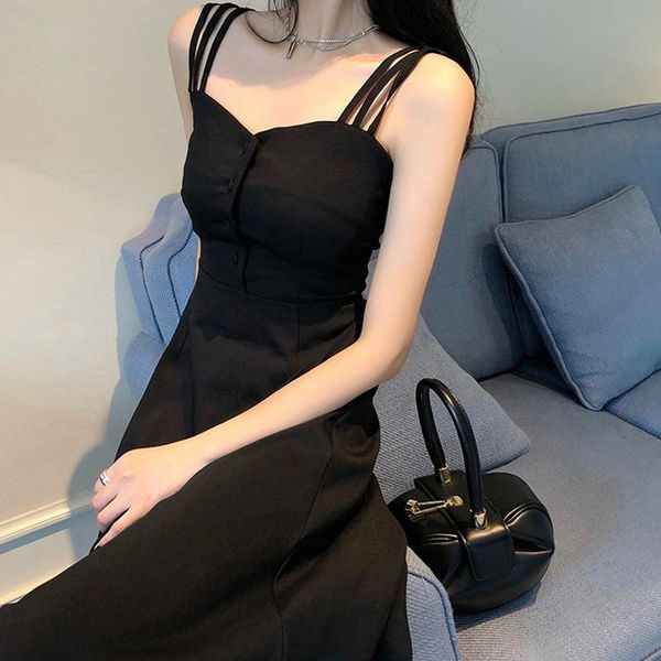casual dresses black dress women's spring and summer 2021 mori waist down french small gentle wind suspender, Black;gray
casual dresses black dress women's spring and summer 2021 mori waist down french small gentle wind suspender, Black;gray