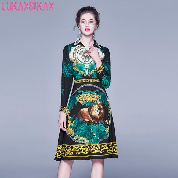 casual dresses lukaxsikax 2021 autumn women long sleeve dress retro fashion print runway elegant party, Black;gray
casual dresses lukaxsikax 2021 autumn women long sleeve dress retro fashion print runway elegant party, Black;gray