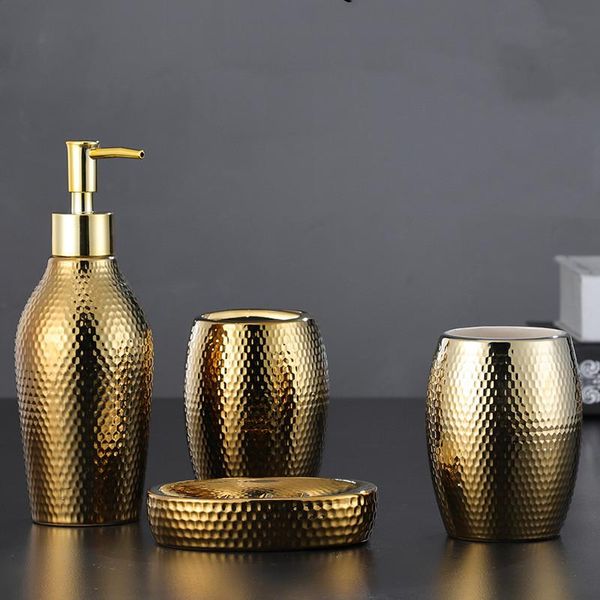 bath accessory set 4 pcs/ lot nordic golden ceramic wash bathroom accessories soap dispenser toothbrush holder supplies
bath accessory set 4 pcs/ lot nordic golden ceramic wash bathroom accessories soap dispenser toothbrush holder supplies