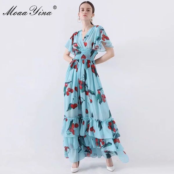 fashion designer runway dress spring summer women dress v-neck elastic waist fruit floral-print ruffles dresses 210524, Black;gray
fashion designer runway dress spring summer women dress v-neck elastic waist fruit floral-print ruffles dresses 210524, Black;gray