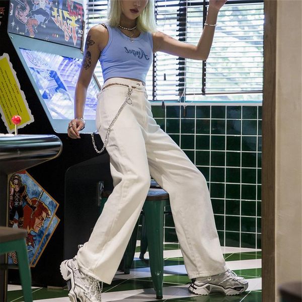 autumn winter pants women streetwear metal chain high waist female long fashion loose solid white pockets women's & capris, Black;white
autumn winter pants women streetwear metal chain high waist female long fashion loose solid white pockets women's & capris, Black;white
