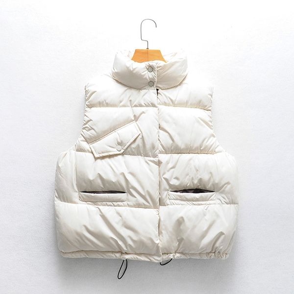 winter vest women waistcoat padded female casual warm 's stand collar sleeveless jacket pockets streetwear coat 210531, Black;white
winter vest women waistcoat padded female casual warm 's stand collar sleeveless jacket pockets streetwear coat 210531, Black;white