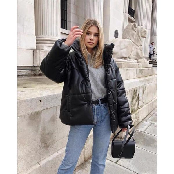 winter 2021 nordic style imitation leather cotton clothing bread thickened high collar jacket women women's jackets, Black;brown
winter 2021 nordic style imitation leather cotton clothing bread thickened high collar jacket women women's jackets, Black;brown