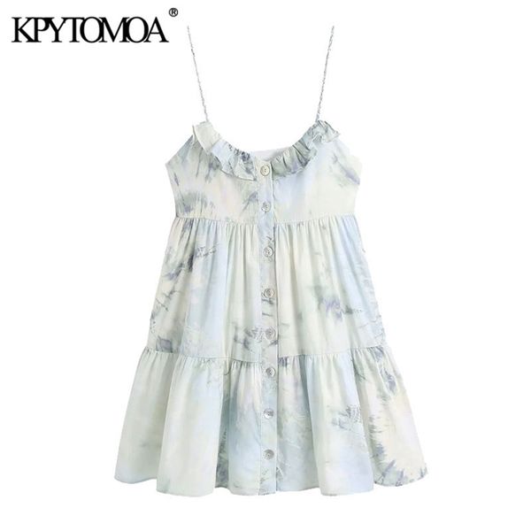 women chic fashion with ruffles tie-dye print mini dress vintage backless thin straps female dresses vestidos 210421, Black;gray
women chic fashion with ruffles tie-dye print mini dress vintage backless thin straps female dresses vestidos 210421, Black;gray
