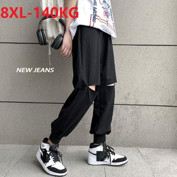 men's pants summer men casual high street ankle length plus size 8xl sweatpants oversize loose thin cool personality, Black
men's pants summer men casual high street ankle length plus size 8xl sweatpants oversize loose thin cool personality, Black