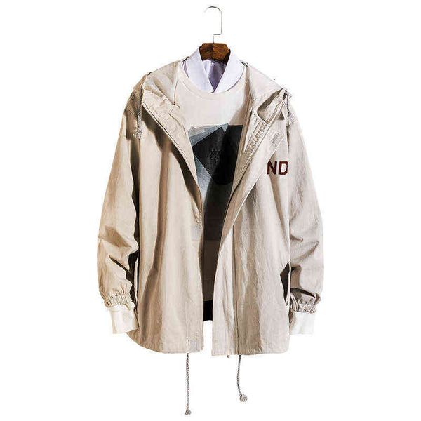 20 spring and autumn printed hooded loose youth casual et trend coat, Black;brown 
20 spring and autumn printed hooded loose youth casual et trend coat, Black;brown
