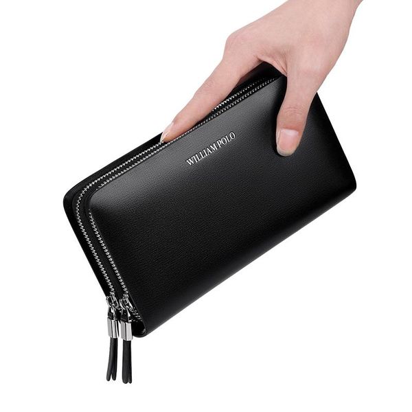 wallets williampolo men's clutch wallet double zipper handy bag genuine leather organizer fashion male gift clutches pl239, Red;black
wallets williampolo men's clutch wallet double zipper handy bag genuine leather organizer fashion male gift clutches pl239, Red;black