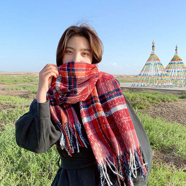 scarf 2021 color plaid imitation cashmere for autumn and winter versatile thickened long scarf shawl warm bib, Blue;gray
scarf 2021 color plaid imitation cashmere for autumn and winter versatile thickened long scarf shawl warm bib, Blue;gray