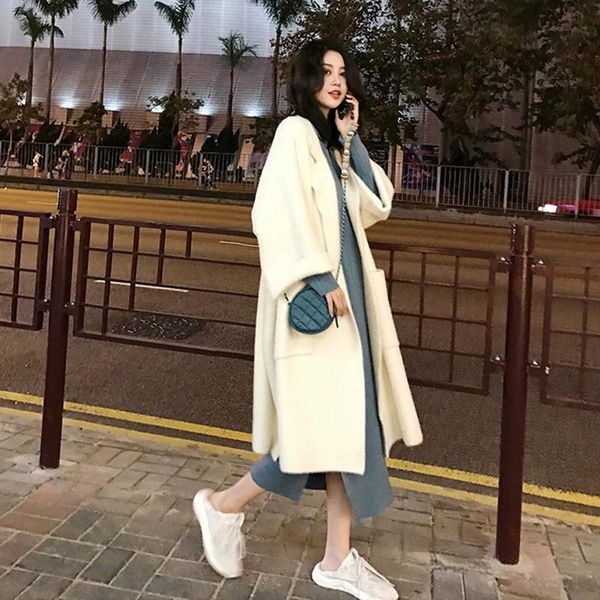 women's wool & blends autumn winter woolen coat women knitted cardigan sweater ladies long sleeve loose single breasted wide-waisted so, Black
women's wool & blends autumn winter woolen coat women knitted cardigan sweater ladies long sleeve loose single breasted wide-waisted so, Black