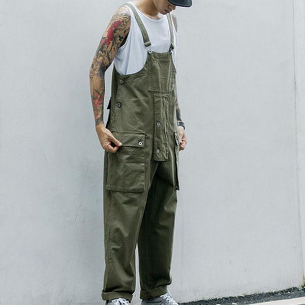 men's pants vintage multi pocket overalls casual men jumpsuit streetwear loose one pieces caro pant strap pantalon hombre suits summer, Black
men's pants vintage multi pocket overalls casual men jumpsuit streetwear loose one pieces caro pant strap pantalon hombre suits summer, Black
