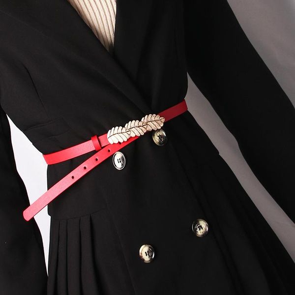 belts women leather thin belt casual designer hasp for ladies alloy leaf decorate buckle jeans dress waistband, Black;brown
belts women leather thin belt casual designer hasp for ladies alloy leaf decorate buckle jeans dress waistband, Black;brown