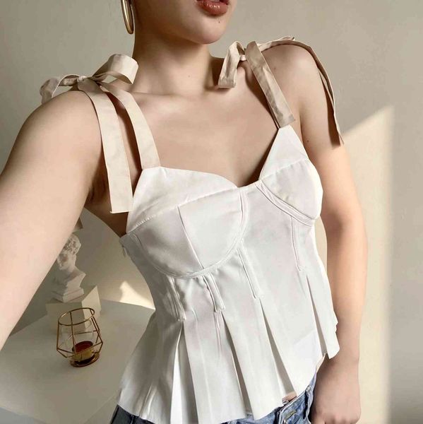 new summer ruffles patchwork pleated strappy solid casual camis tank women 210421, White
new summer ruffles patchwork pleated strappy solid casual camis tank women 210421, White