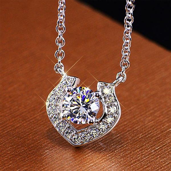 pendant necklaces ladies trend necklace simple heart shaped diamond female anniversary jewelry accessories, Silver
pendant necklaces ladies trend necklace simple heart shaped diamond female anniversary jewelry accessories, Silver