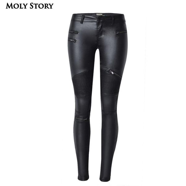 women's jeans fashion imitation denim slim leggings for women black motorcycle streetwear pants folds zippers low waist pu leather, Blue
women's jeans fashion imitation denim slim leggings for women black motorcycle streetwear pants folds zippers low waist pu leather, Blue