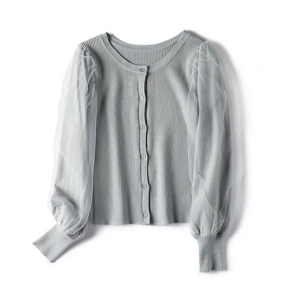 women's knits & tees spring and autumn sweet elegant knit long sleeve mesh cardigan sweater, White
women's knits & tees spring and autumn sweet elegant knit long sleeve mesh cardigan sweater, White