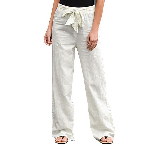 women's pants & capris fashionable trousers in a solid color with elastic waist cotton and linen belt wide leg slacks, Black;white
women's pants & capris fashionable trousers in a solid color with elastic waist cotton and linen belt wide leg slacks, Black;white