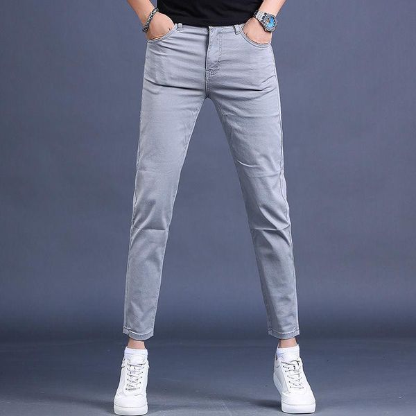 men's jeans summer thin high-end stretch nine point casual slim leggings versatile korean fashion brand, Blue
men's jeans summer thin high-end stretch nine point casual slim leggings versatile korean fashion brand, Blue