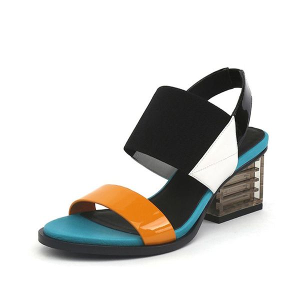 women sandals summer mixed color basic transparent square heel female high heels shoes, Black
women sandals summer mixed color basic transparent square heel female high heels shoes, Black